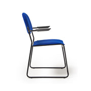 Multipurpose fabric stacking armchair with black frame