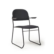 Multipurpose fabric stacking chair with chrome frame - Blue (Part 2)