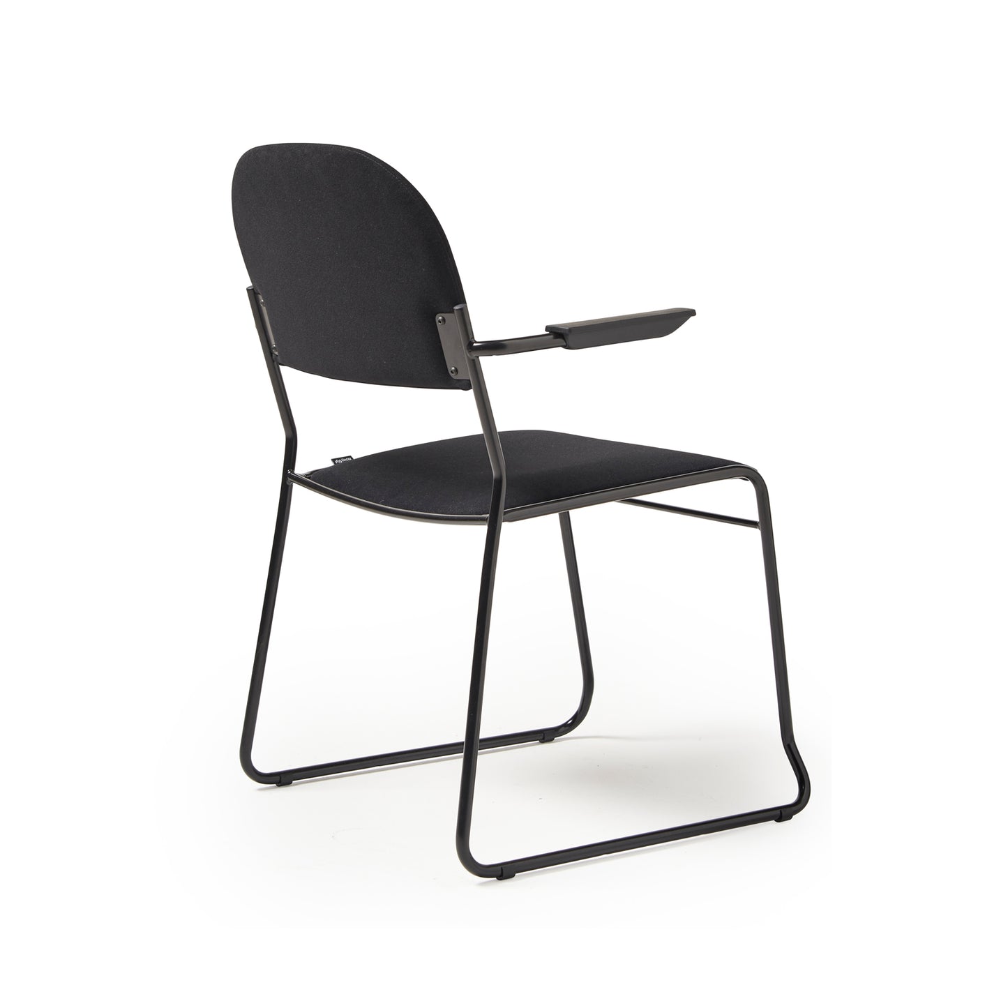 Multipurpose fabric stacking chair with chrome frame - Blue