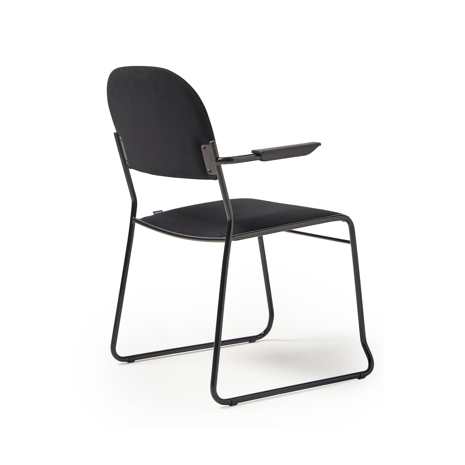 Multipurpose fabric stacking chair with chrome frame - Blue