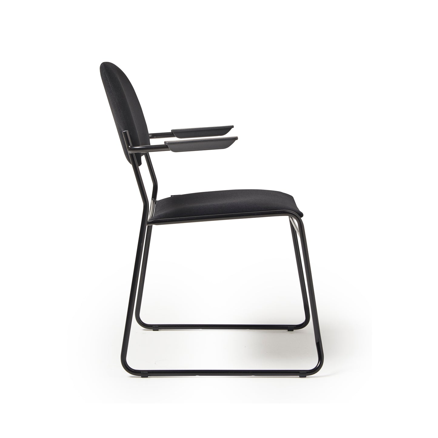 Multipurpose fabric stacking chair with chrome frame - Blue