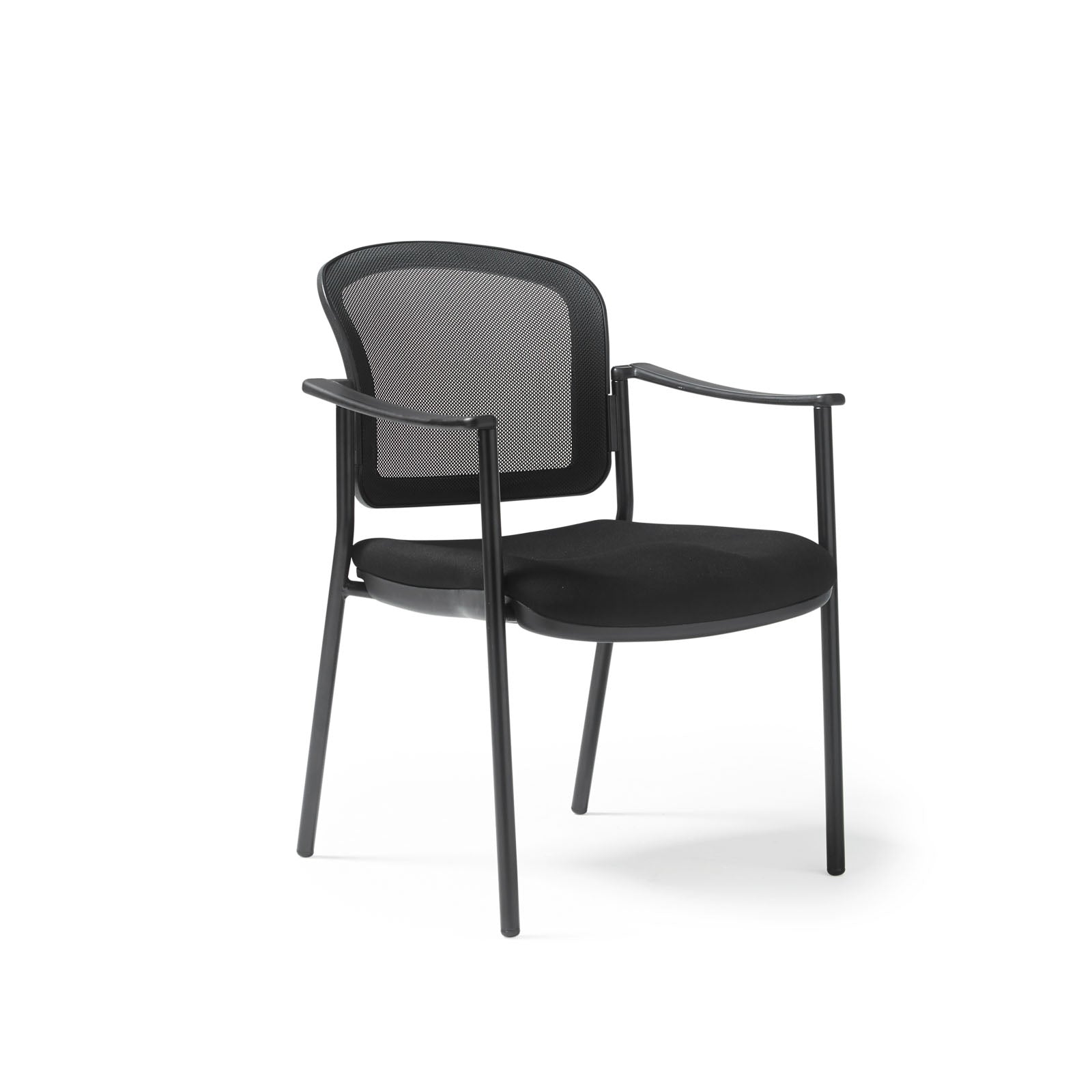 Joni 4 leg mesh back meeting chair with arms - JON101H-K