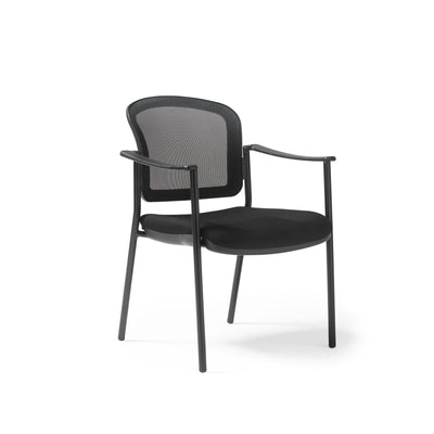 Joni 4 leg mesh back meeting chair with arms - JON101H-K