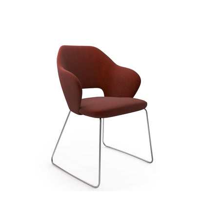 Jude contemporary lounge seating with chrome sleigh frame - JUD06