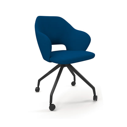 Jude contemporary lounge seating with black pyramid base with castors - JUD07-K