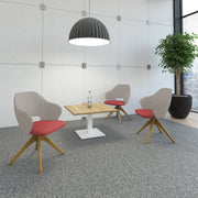Jude single seater lounge chair with pyramid oak legs