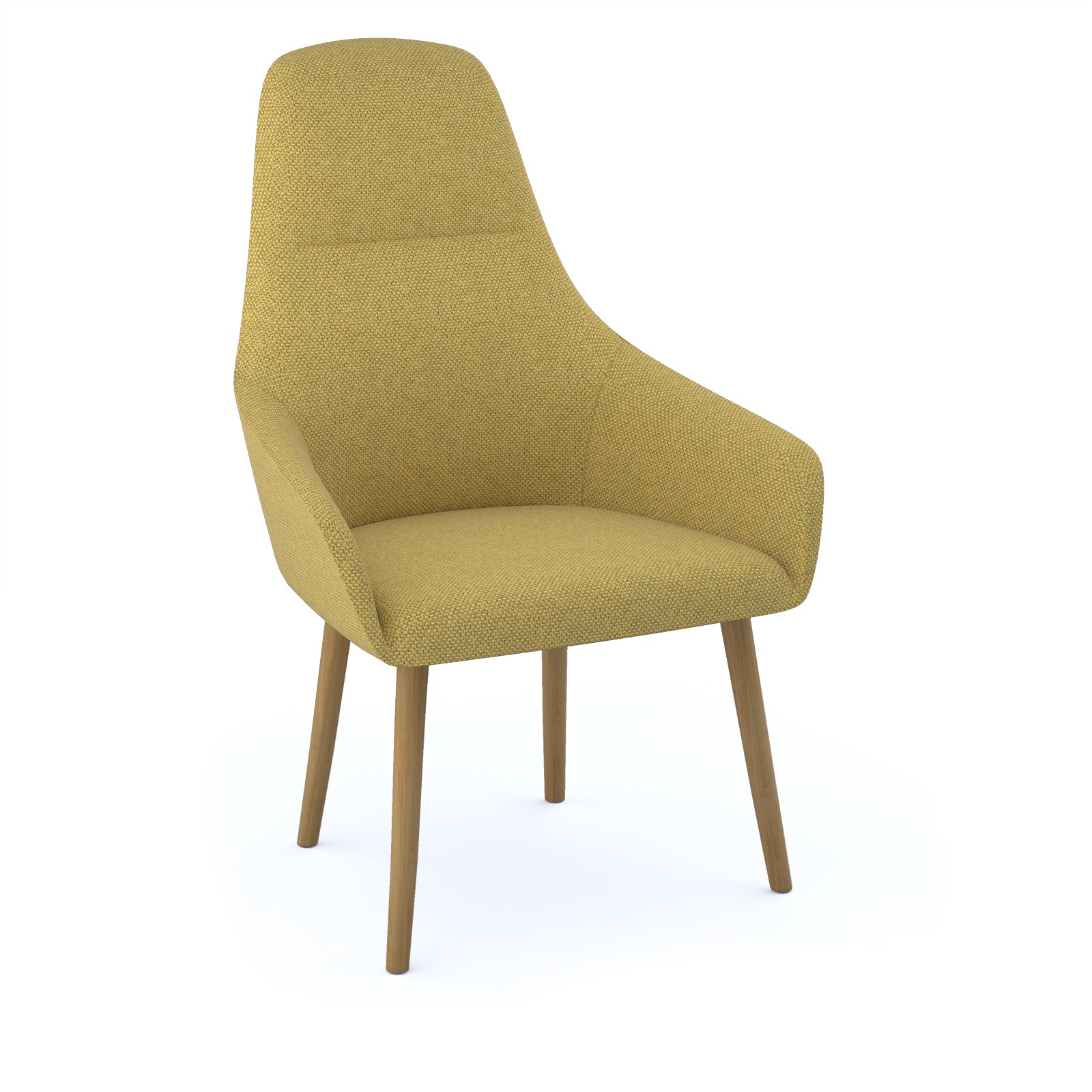 Juna high back lounge chair - 4 oak wooden legs - JUN01-WF