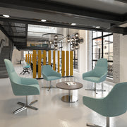 Juna high back lounge chair - aluminium swivel base