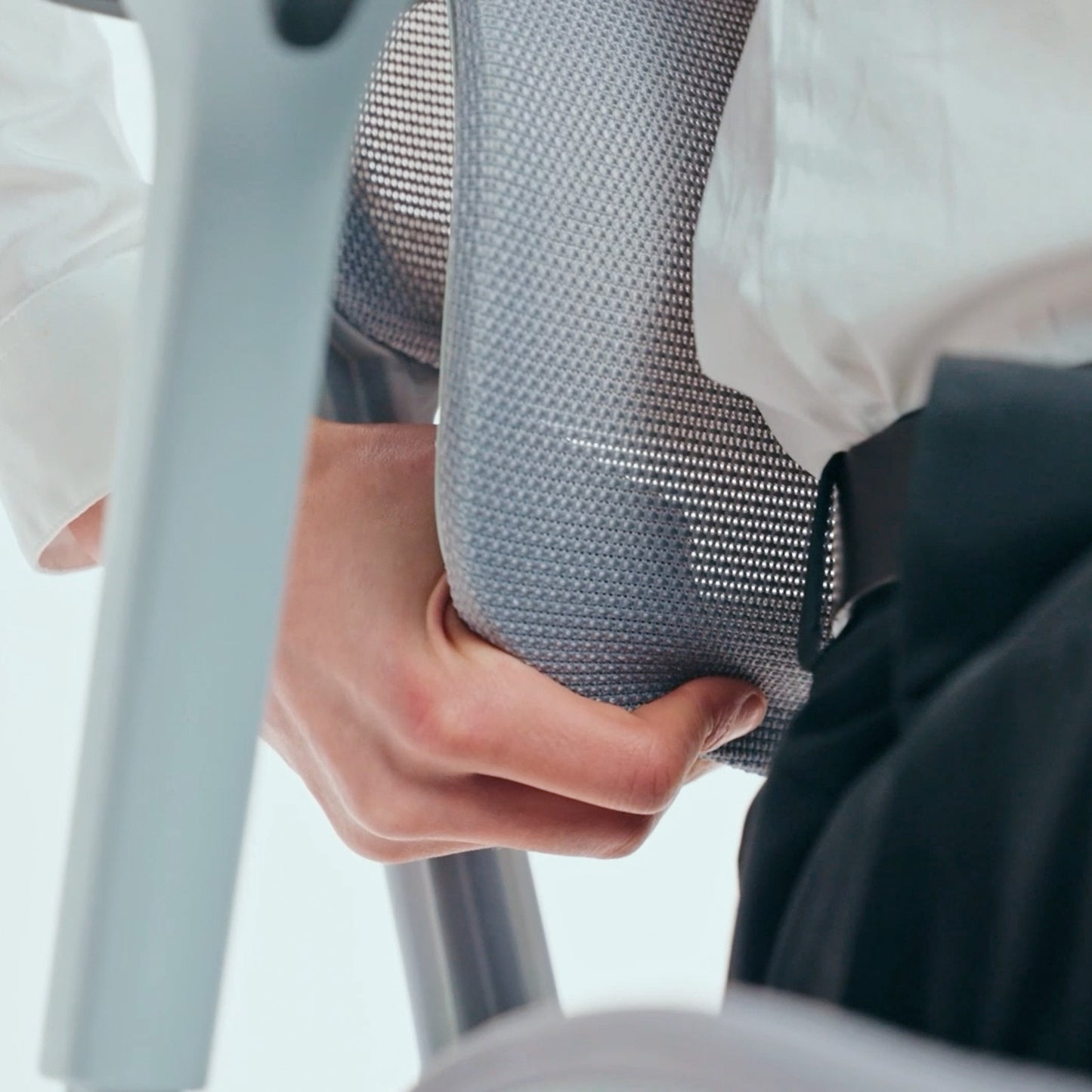 High back executive mesh task chair with integrated head rest
