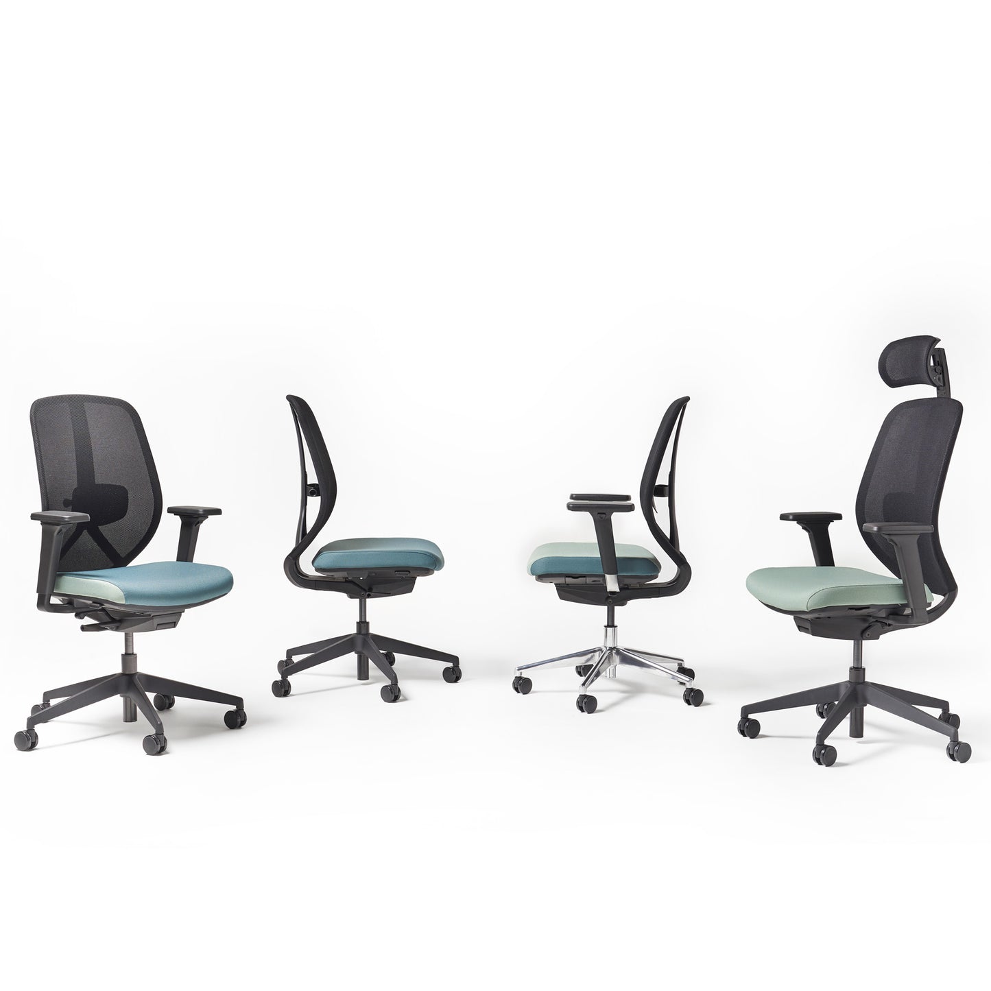 Kura mesh task with head rest - aluminium