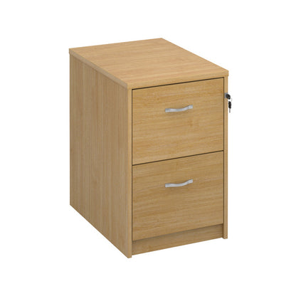 Wooden filing cabinet with silver handles