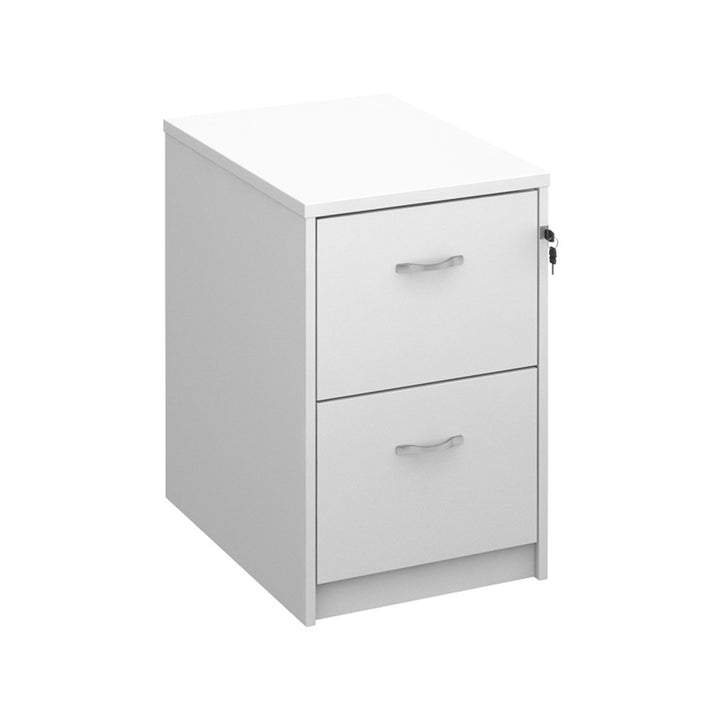 Wooden Filing Cabinet With Silver Handles - 2 Drawer - White