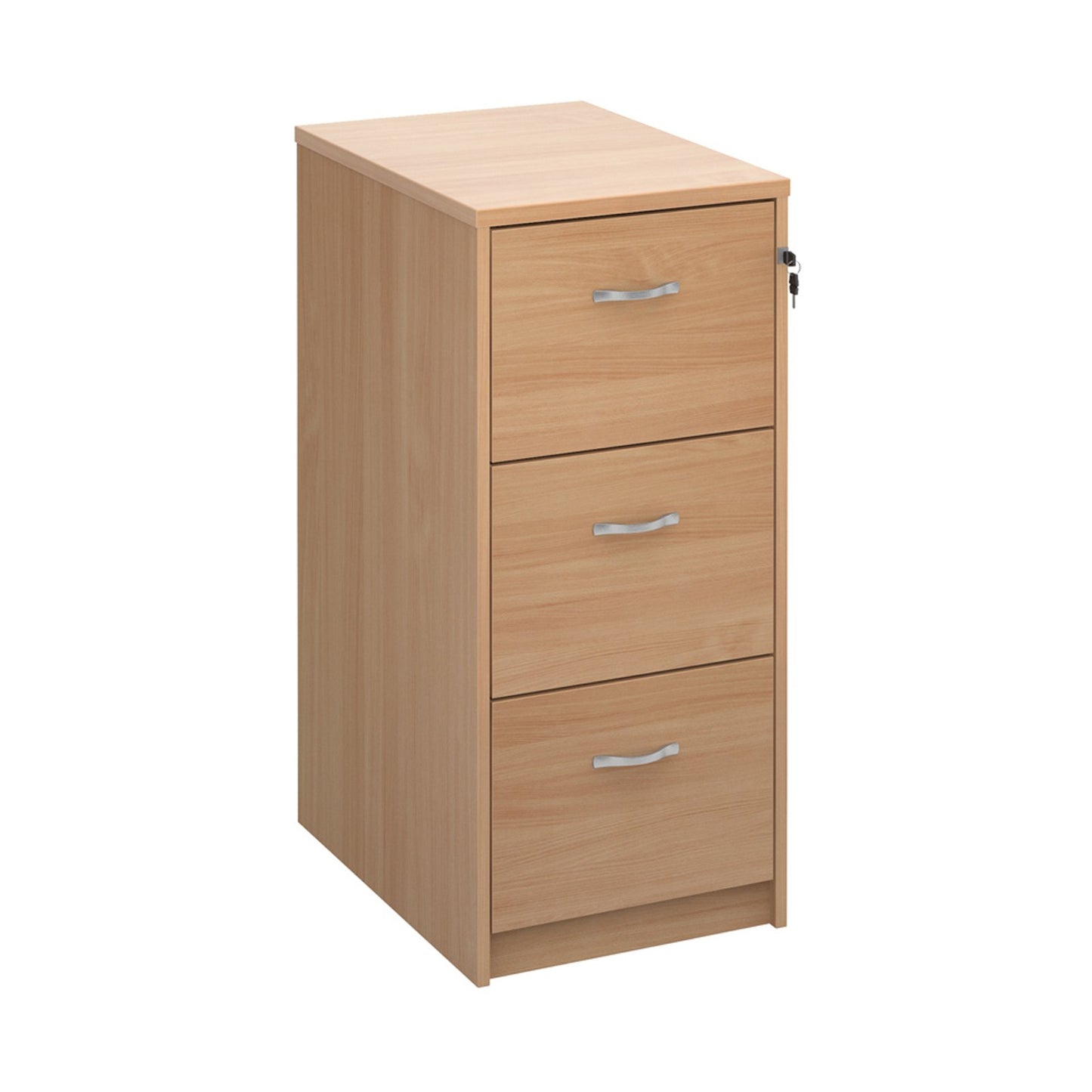 Wooden Filing Cabinet With Silver Handles - 2 Drawer - White