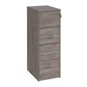 Wooden Filing Cabinet With Silver Handles - 4 Drawer - Grey Oak