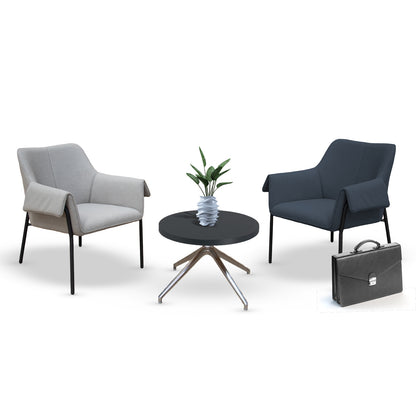 Liana two seater sofa with black metal frame - Light Grey