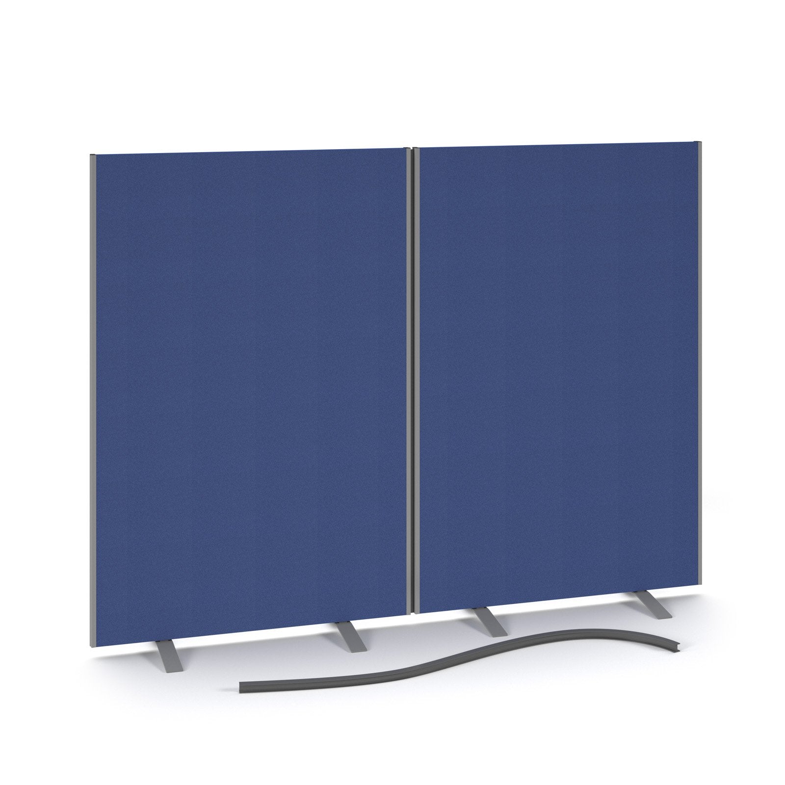 Floor standing fabric screen 2 way linking strip
