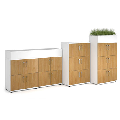 Wooden storage lockers