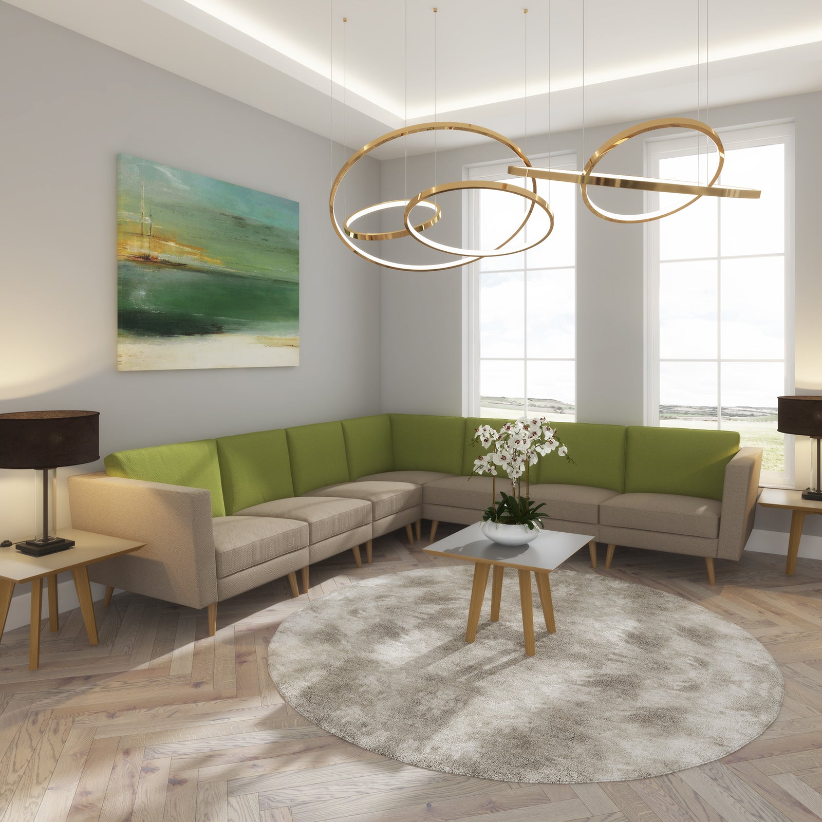 Lyric modular soft seating - left arm and metal legs