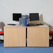 Maestro 25 panel end right hand ergonomic desk with 3 drawer ped