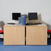 Maestro 25 panel end left hand ergonomic corner desk with 2 drawer ped