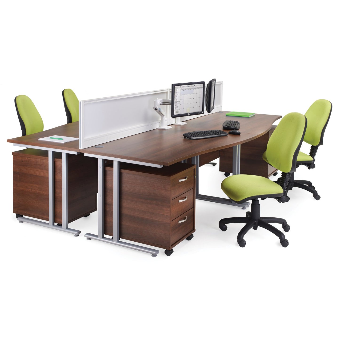 Maestro 25 cantilever 800mm deep desk with 2 drawer ped