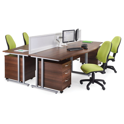 Maestro 25 cantilever 800mm deep desk with 2 drawer ped