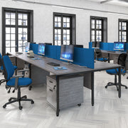 Maestro 25 bench back to back wave desks - Walnut