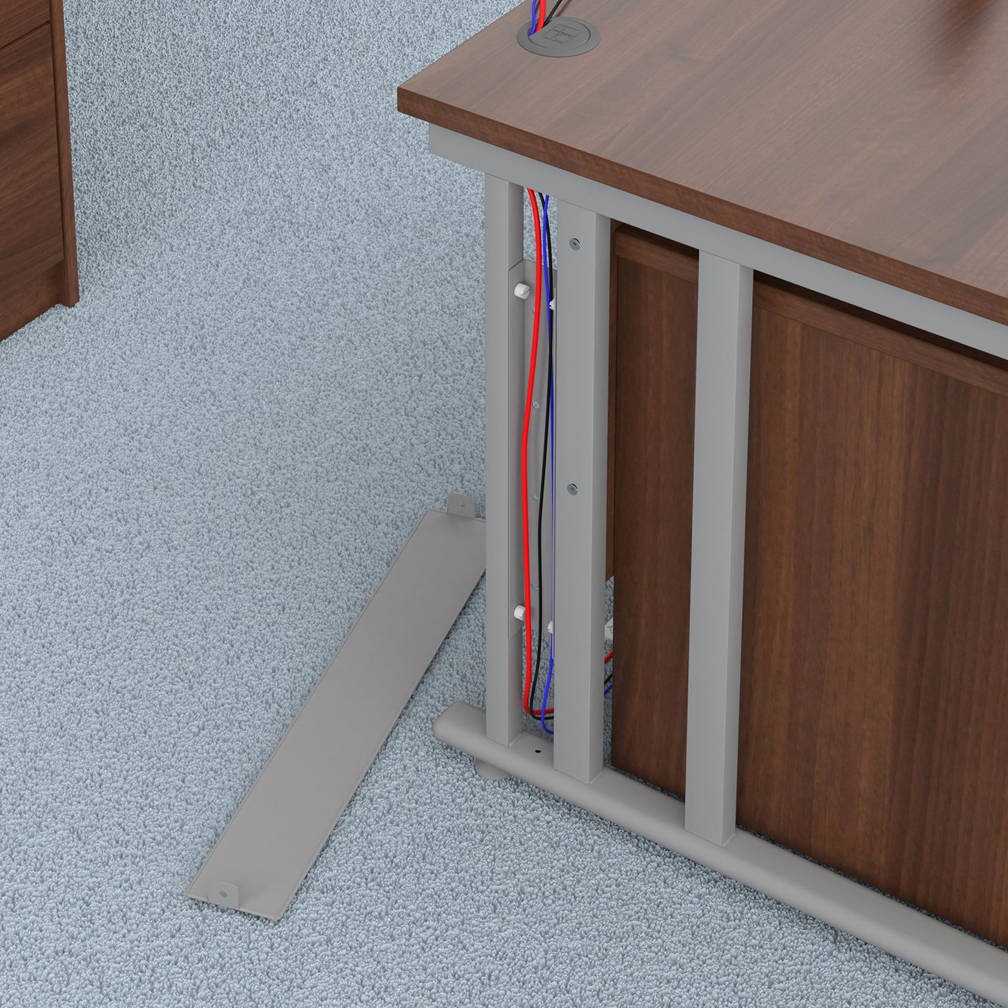 Maestro 25 cable managed 800mm deep desk with 3 drawer ped