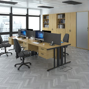 Maestro 25 cable managed left hand ergonomic corner desk