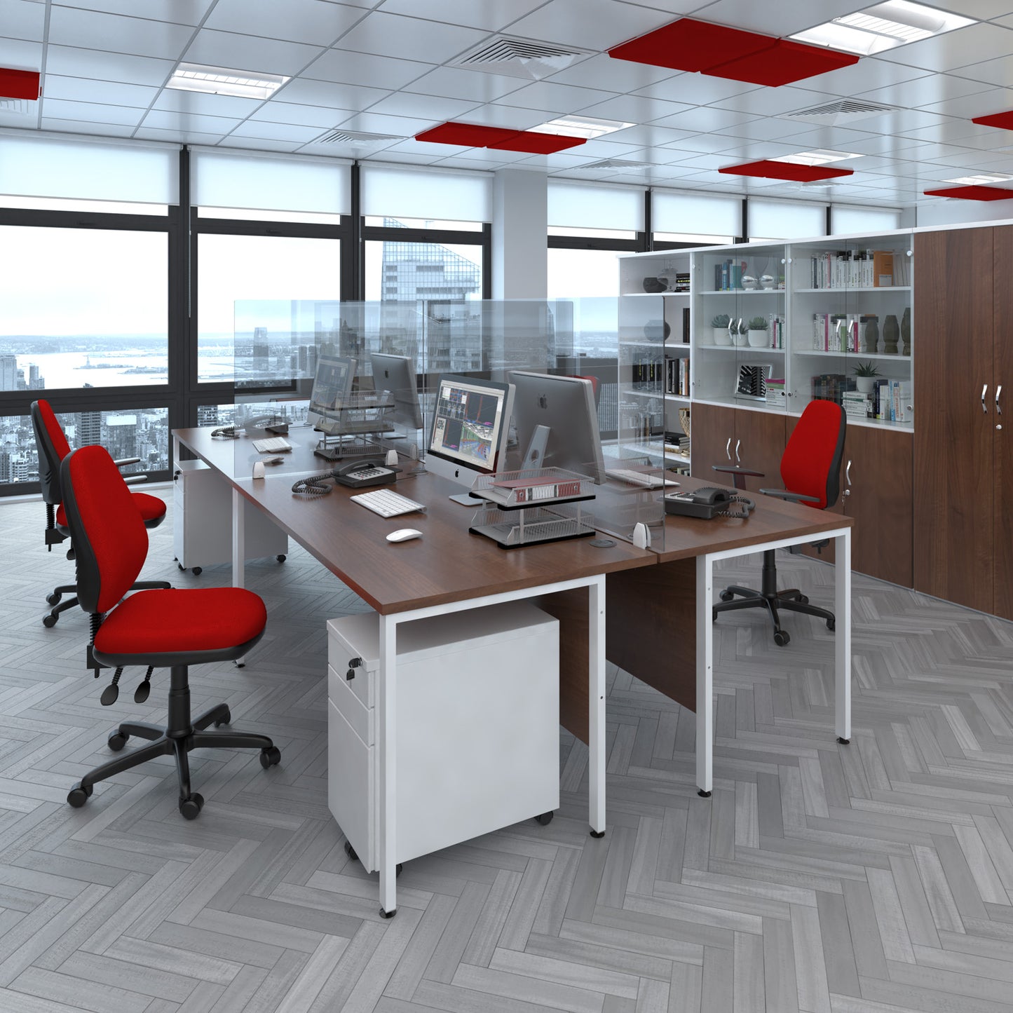 Duo combination unit with glass upper doors