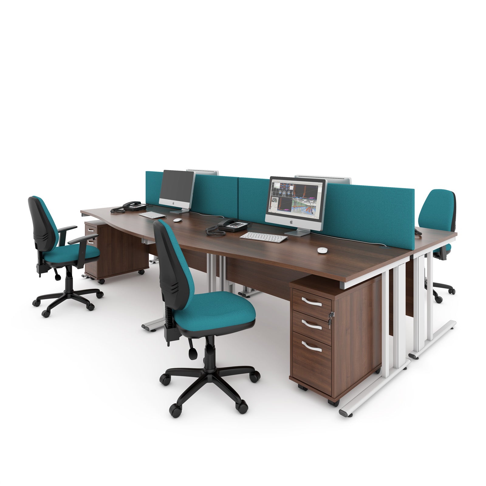 Maestro 25 cable managed left hand wave desk