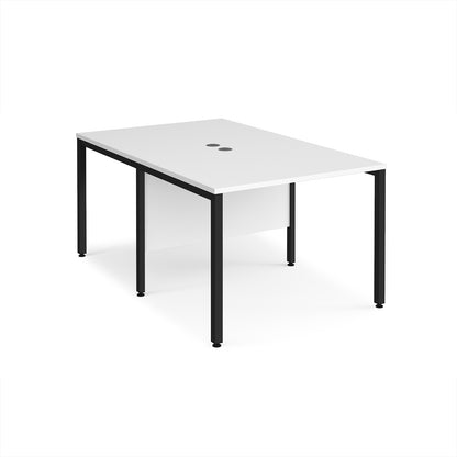 Maestro 25 bench back to back straight desks 1600mm - MB1016BKWH