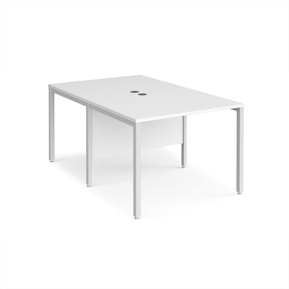 Maestro 25 bench back to back straight desks 1600mm - MB1016BWHWH