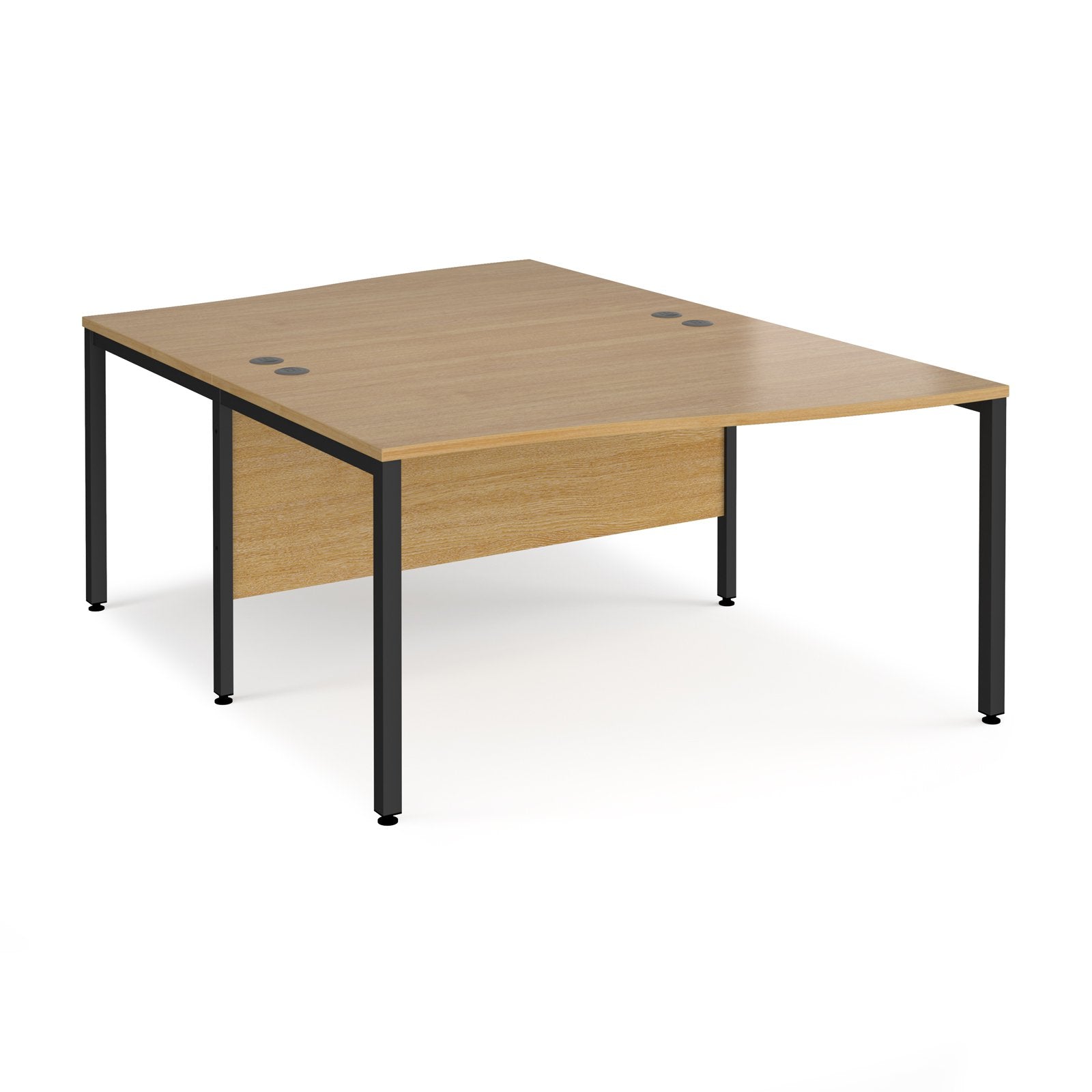 Maestro 25 bench back to back wave desks - Walnut