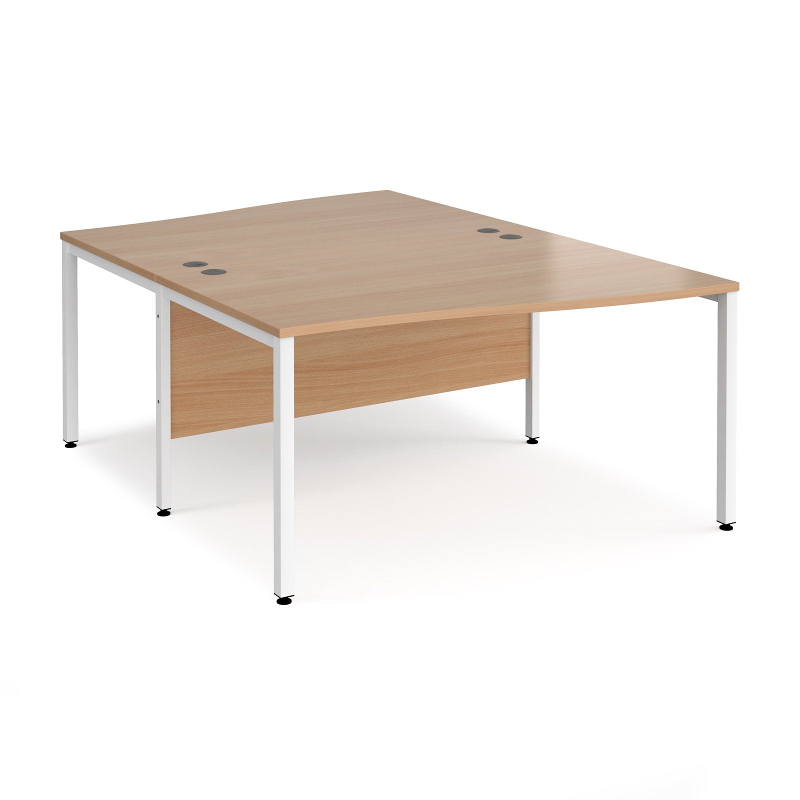 Maestro 25 bench back to back wave desks - Walnut