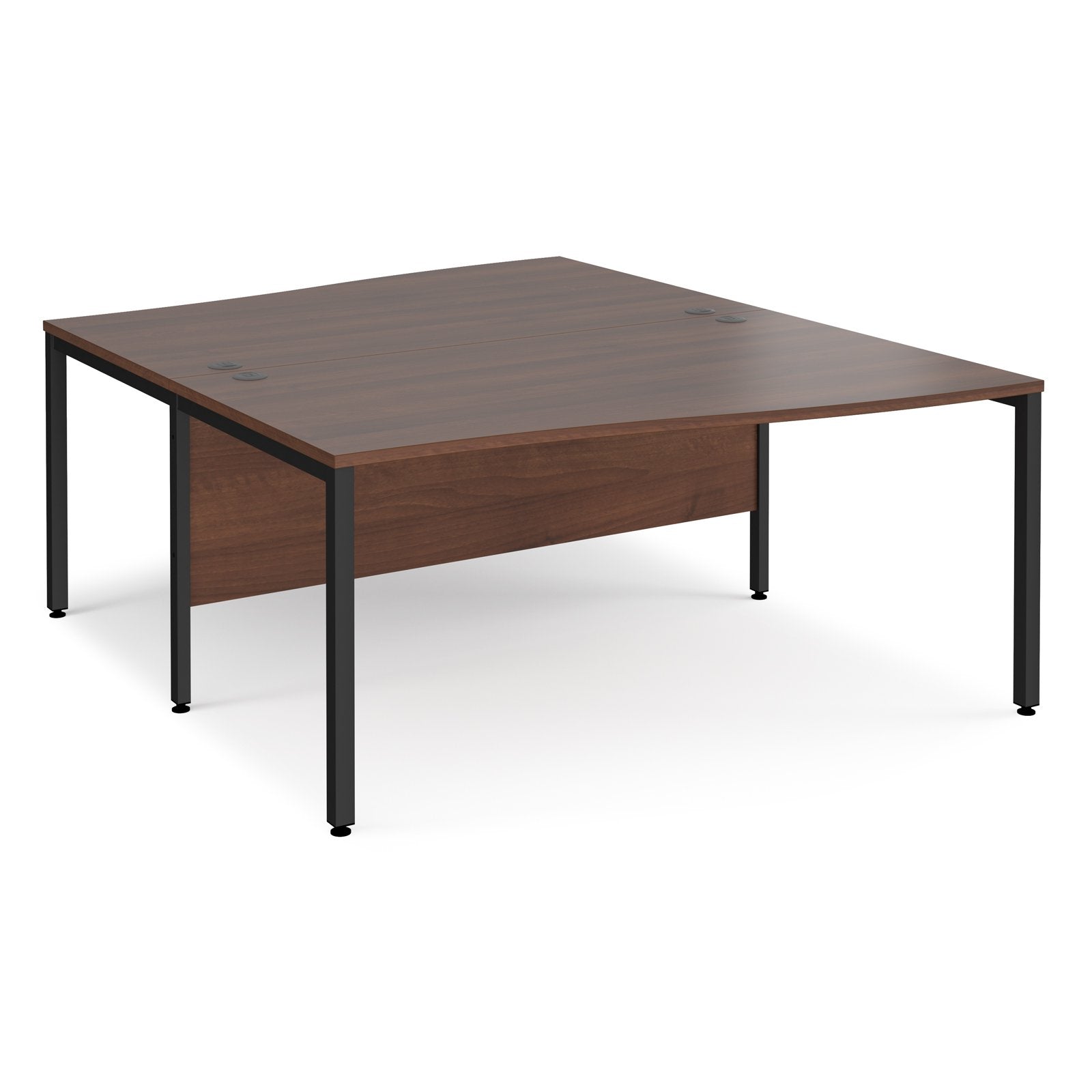 Maestro 25 bench back to back wave desks - Walnut
