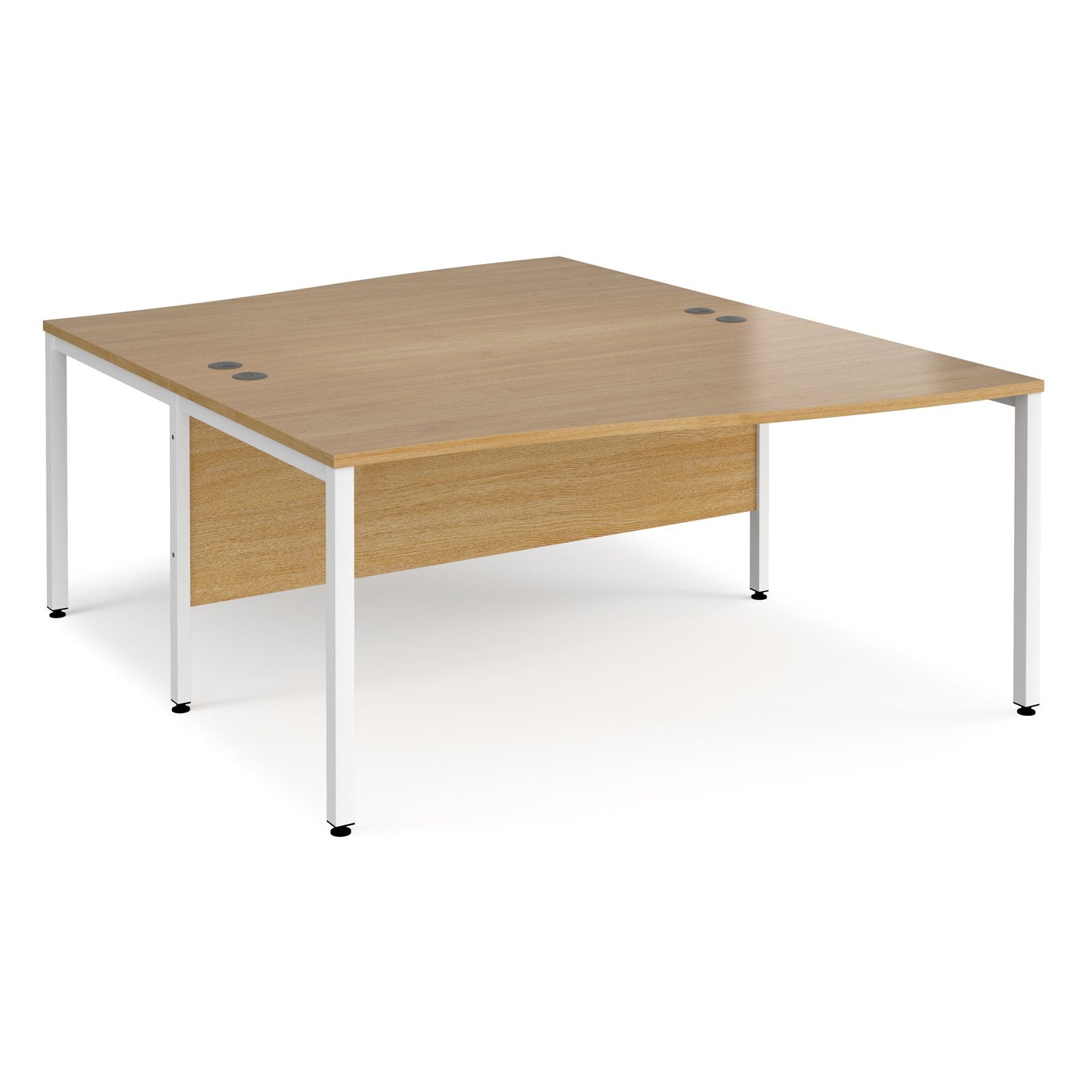 Maestro 25 bench back to back wave desks - Walnut