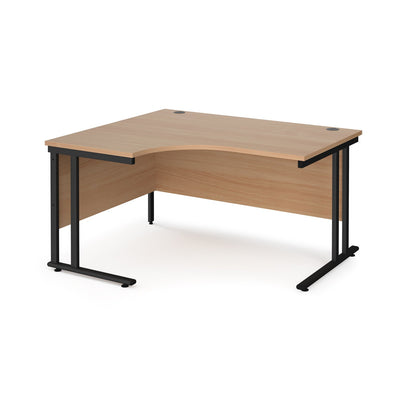 Maestro 25 cantilever left hand ergonomic desk - Oak