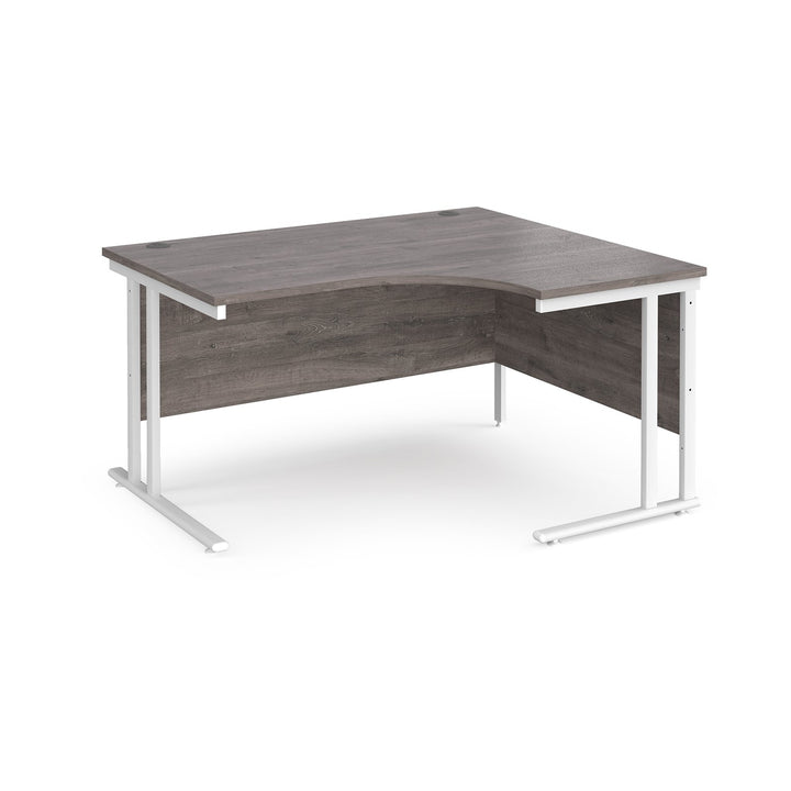 Maestro 25 cantilever right hand ergonomic desk - Grey Oak