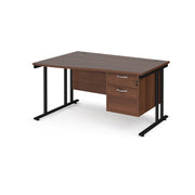 Maestro 25 cantilever left hand wave desk with 2 drawer ped