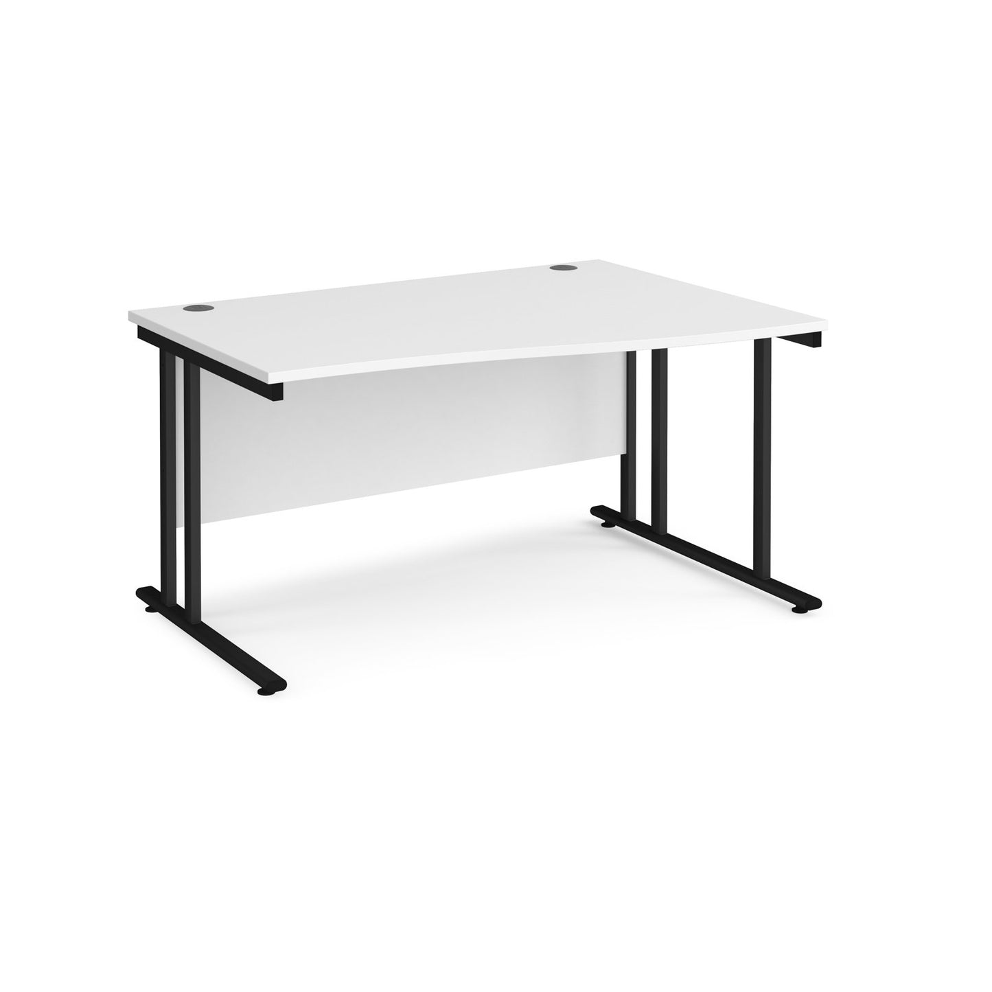 Maestro 25 cantilever right hand wave desk - Grey Oak