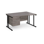 Maestro 25 cantilever right hand wave desk with 3 drawer ped