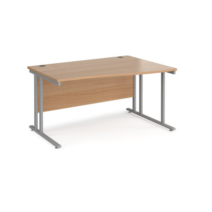 Maestro 25 cantilever right hand wave desk - Grey Oak