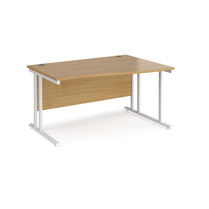 Maestro 25 cantilever right hand wave desk - Grey Oak