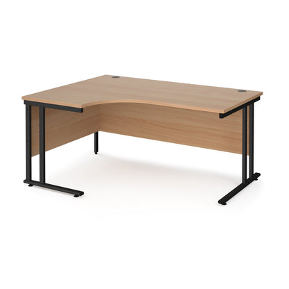 Maestro 25 cantilever left hand ergonomic desk - Oak