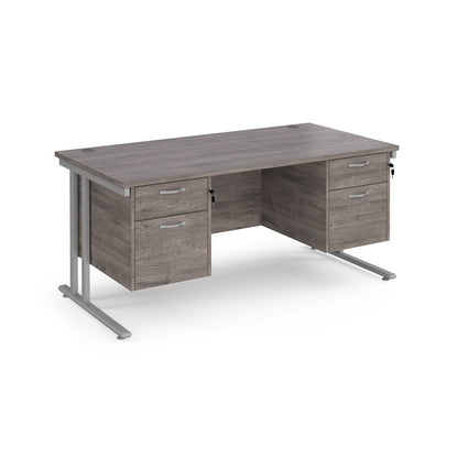 Maestro 25 cantilever 800mm deep desk with 2 x 2 drawer pedestal