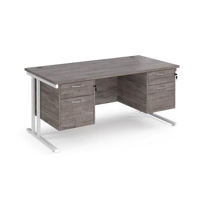 Maestro 25 cantilever 800mm deep desk with 2 x 2 drawer pedestal