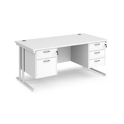 Maestro 25 cantilever 800mm deep desk with 2 & 3 drawer peds