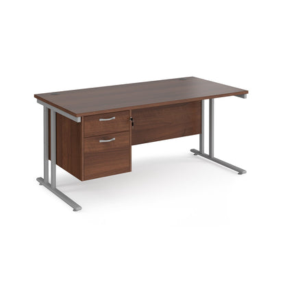 Maestro 25 cantilever 800mm deep desk with 2 drawer ped