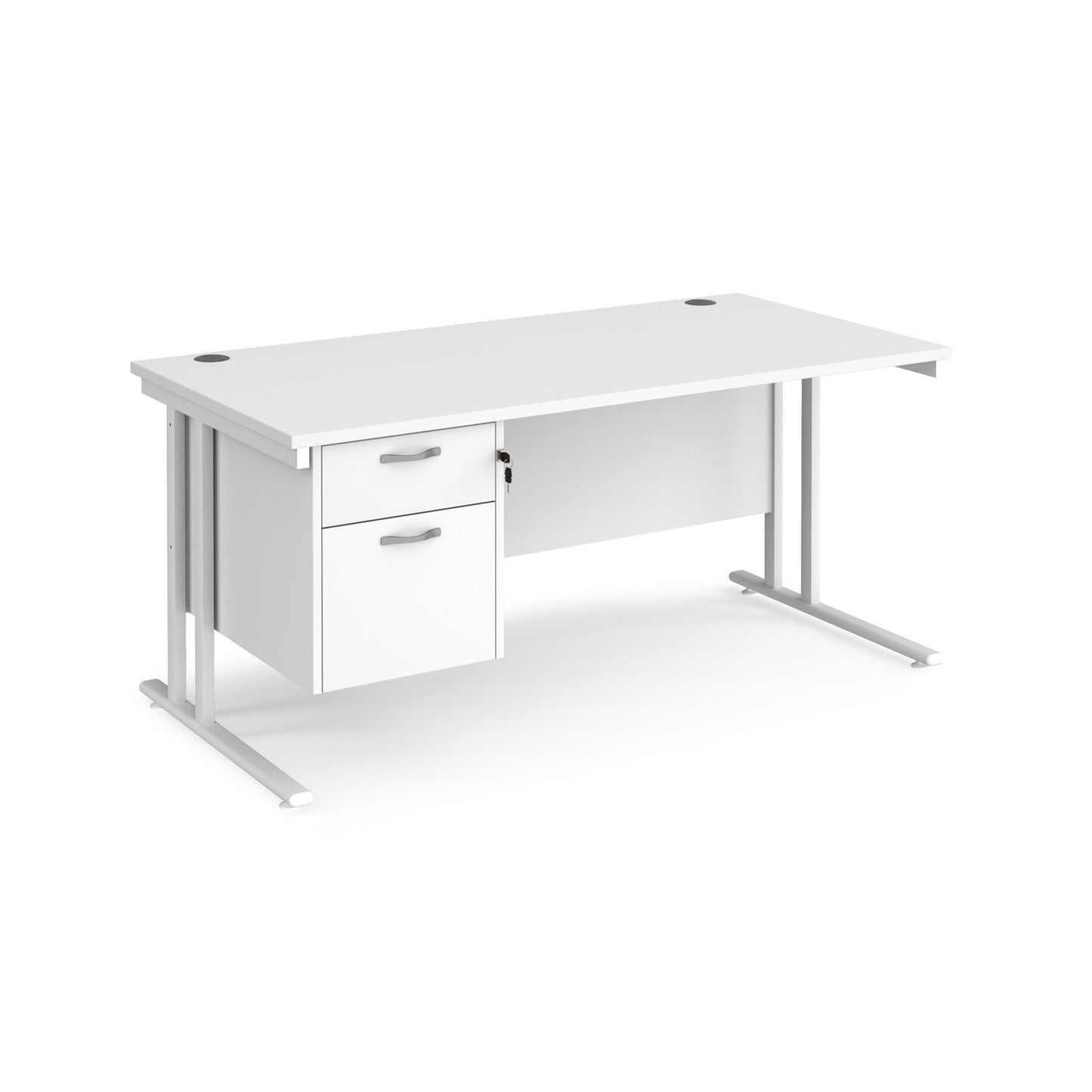 Maestro 25 cantilever 800mm deep desk with 2 drawer ped